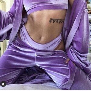 Laina Rauma Velour Leisure Lounge Jogger Sweatpants Cotton Candy Clouds | Size M